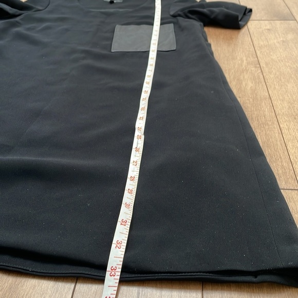 Rag & and Bone Shortsleeve Shirt Dress Black Leather Pocket Oversized XS - Picture 6 of 12